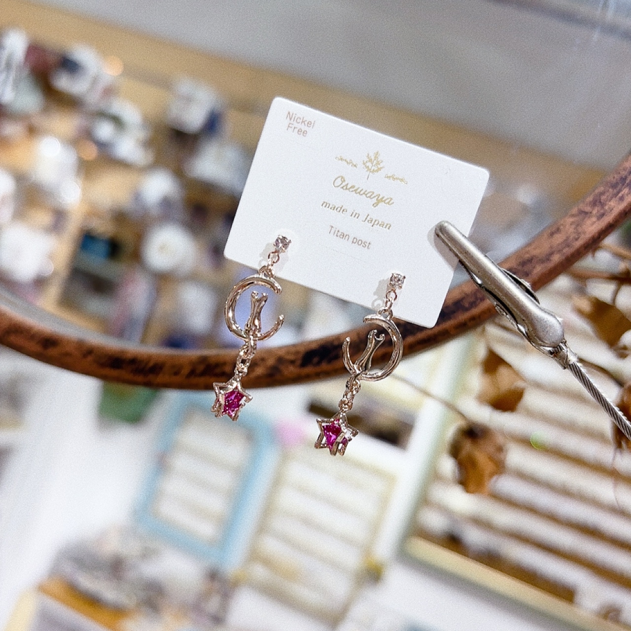 月亮貓咪耳環 (3色)