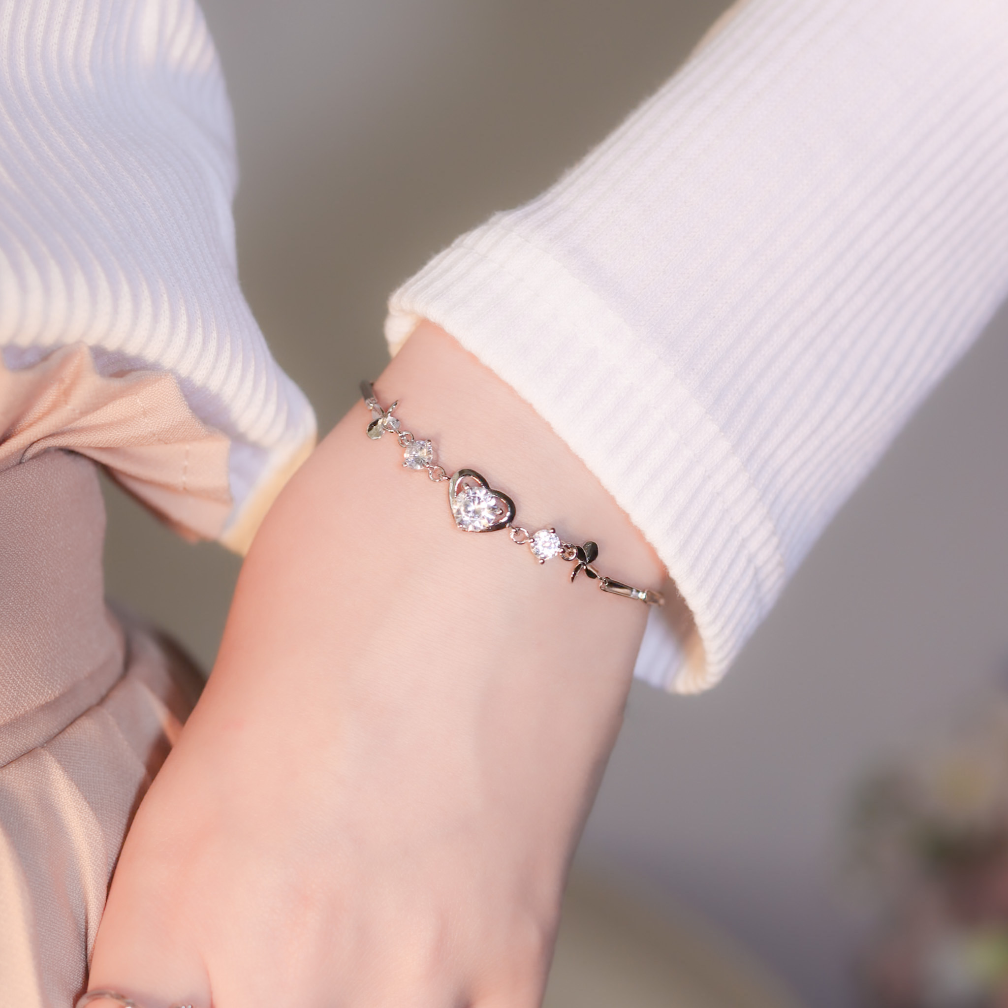 | 925 Silver・White Gold | Lucky To Have U Bracelet | BR1099 |