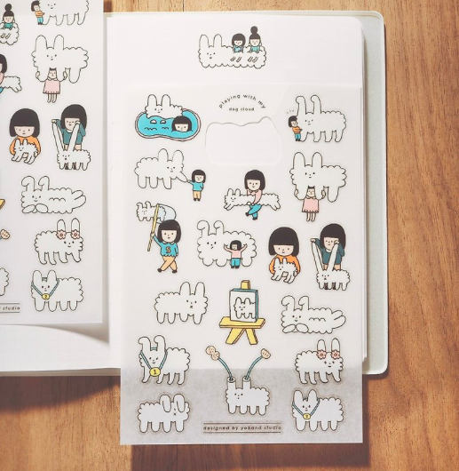 右手超人｜狗狗雲 轉印貼紙（一份2張）