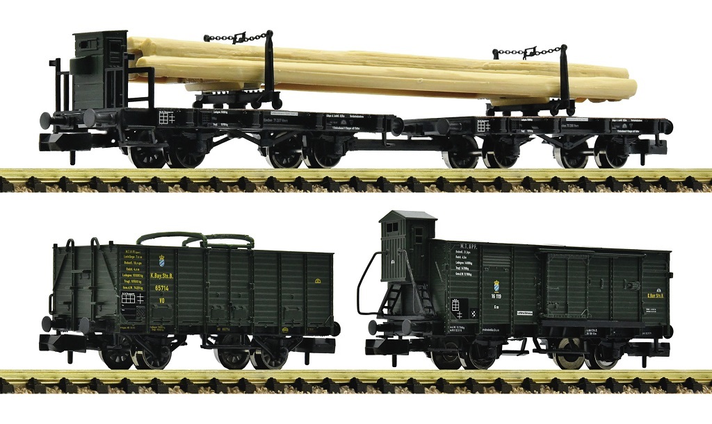 Fleischmann 6660061 N規 Goods wagons, K.Bay.Sts.B.貨車.3輛