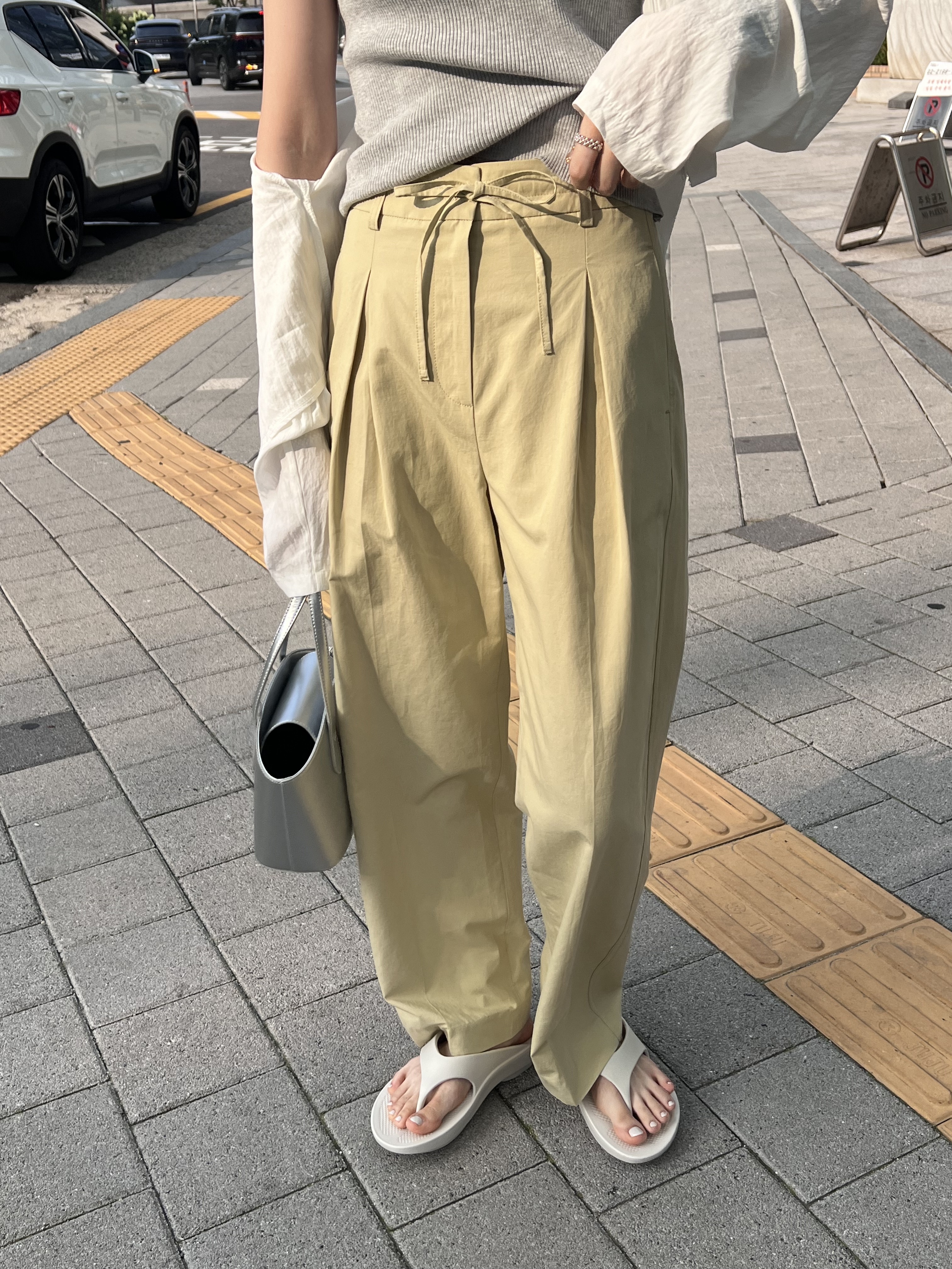 韓國貴貴設計師棉麻酪梨直筒褲/1色3碼