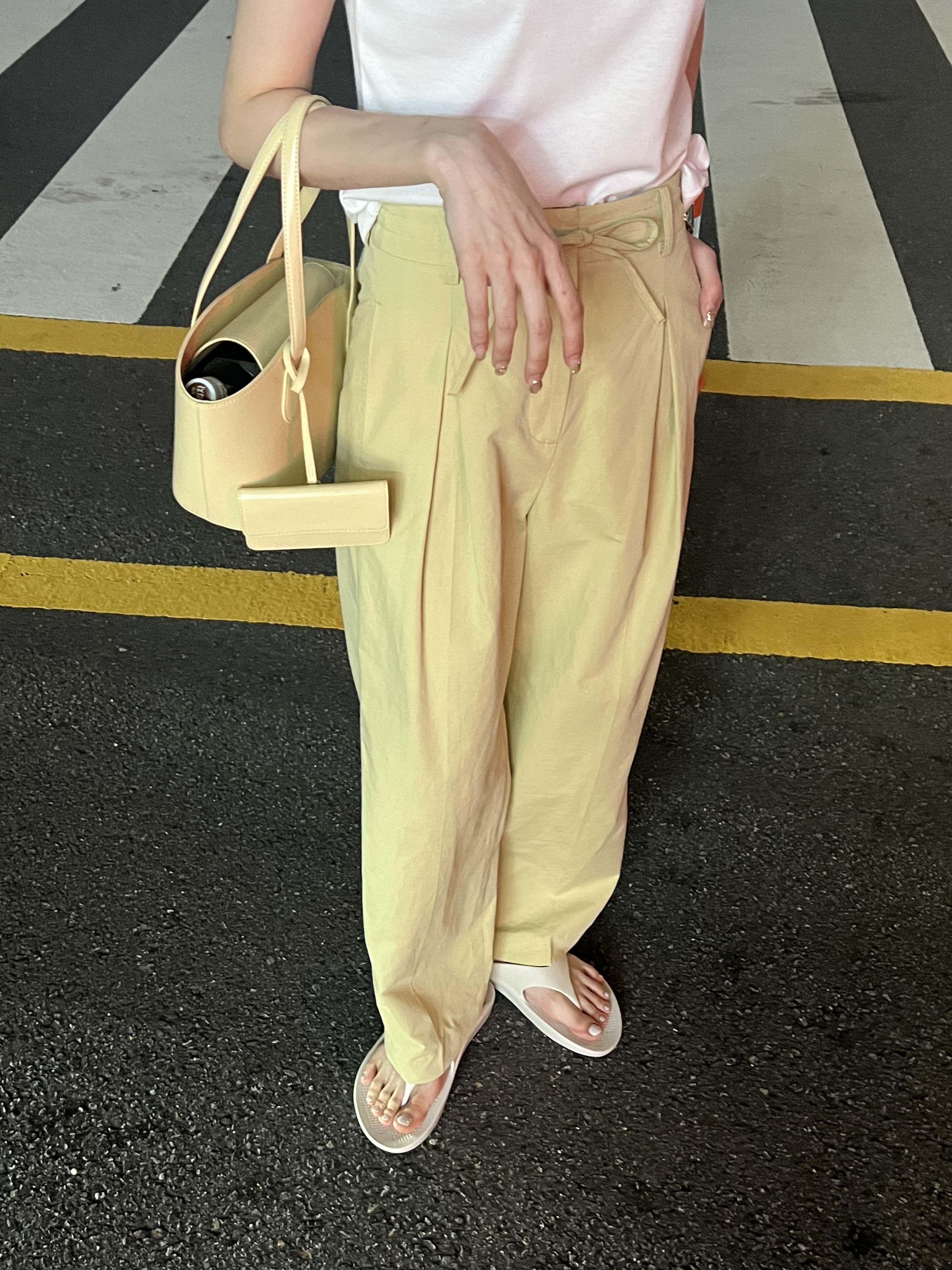 韓國貴貴設計師棉麻酪梨直筒褲/1色3碼