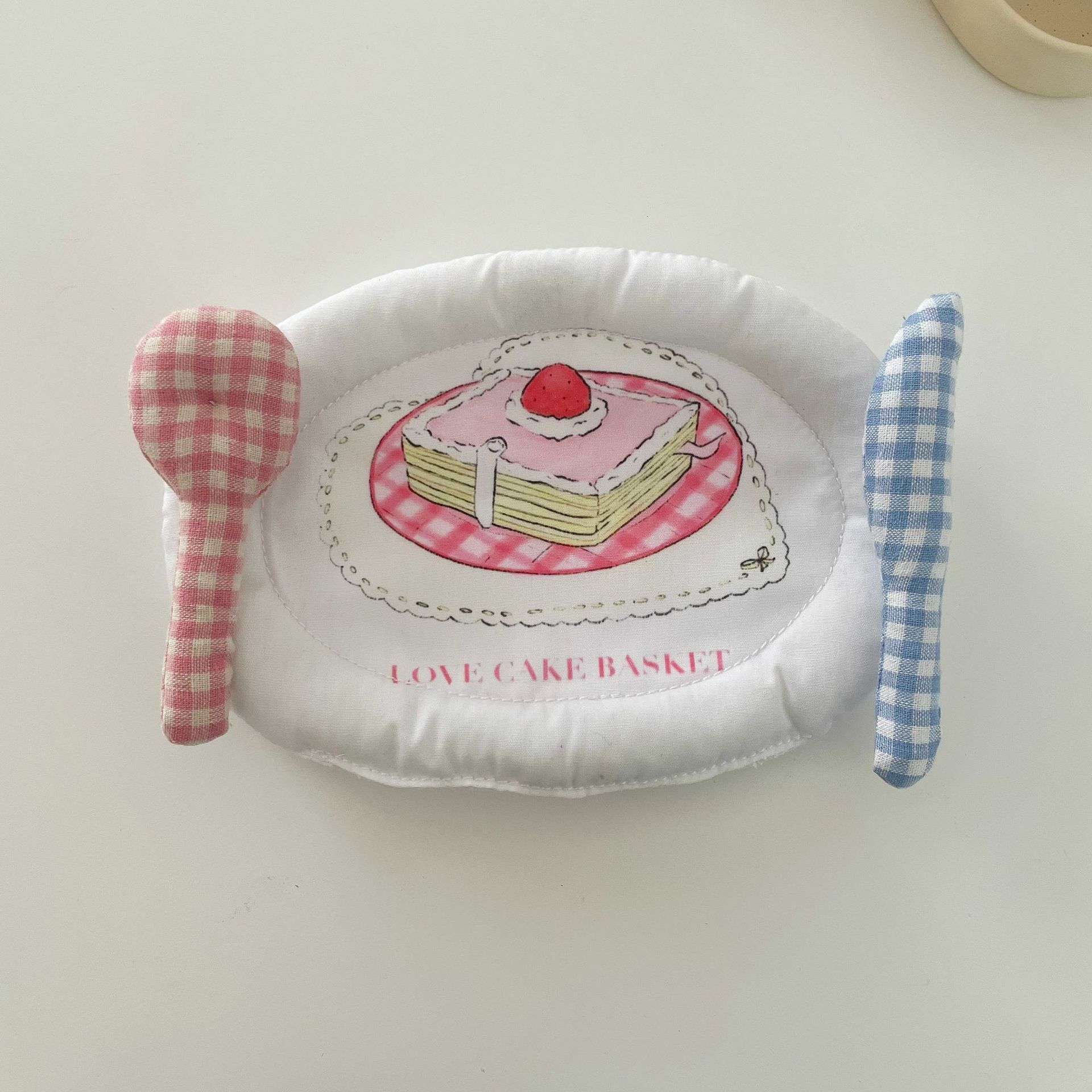 《4484》INS可愛蛋糕花樣刀叉造型杯墊