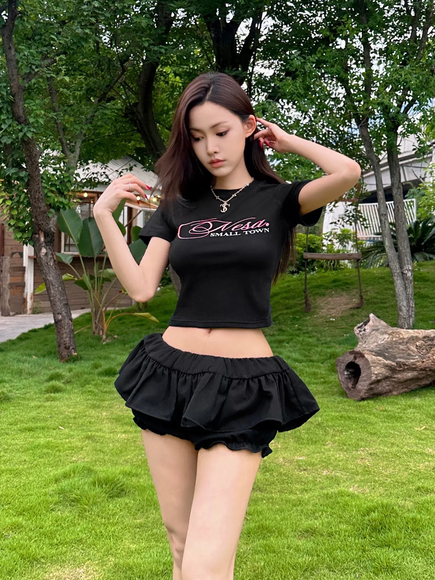 STK SmallTownKid 草寫Logo 短版 短袖 T恤