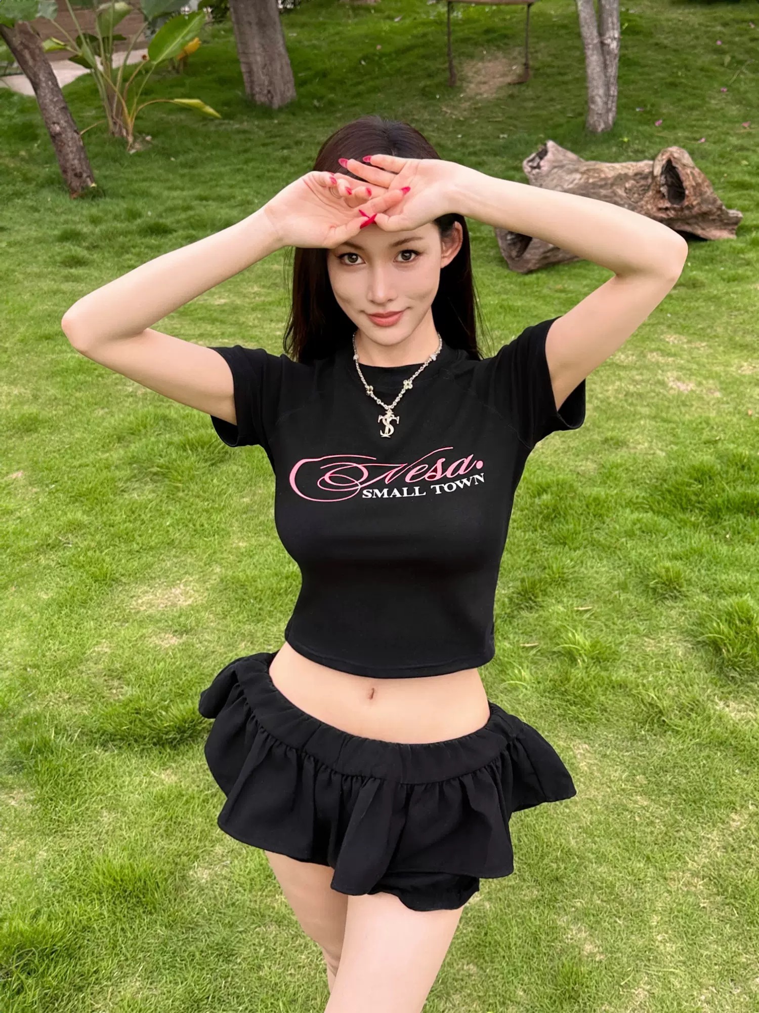 STK SmallTownKid 草寫Logo 短版 短袖 T恤