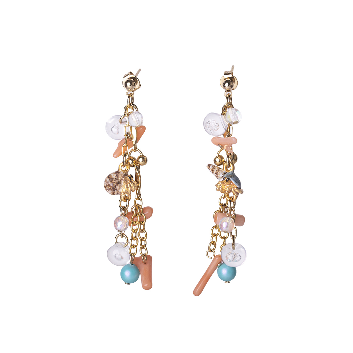 沙灘上的寄居蟹耳環