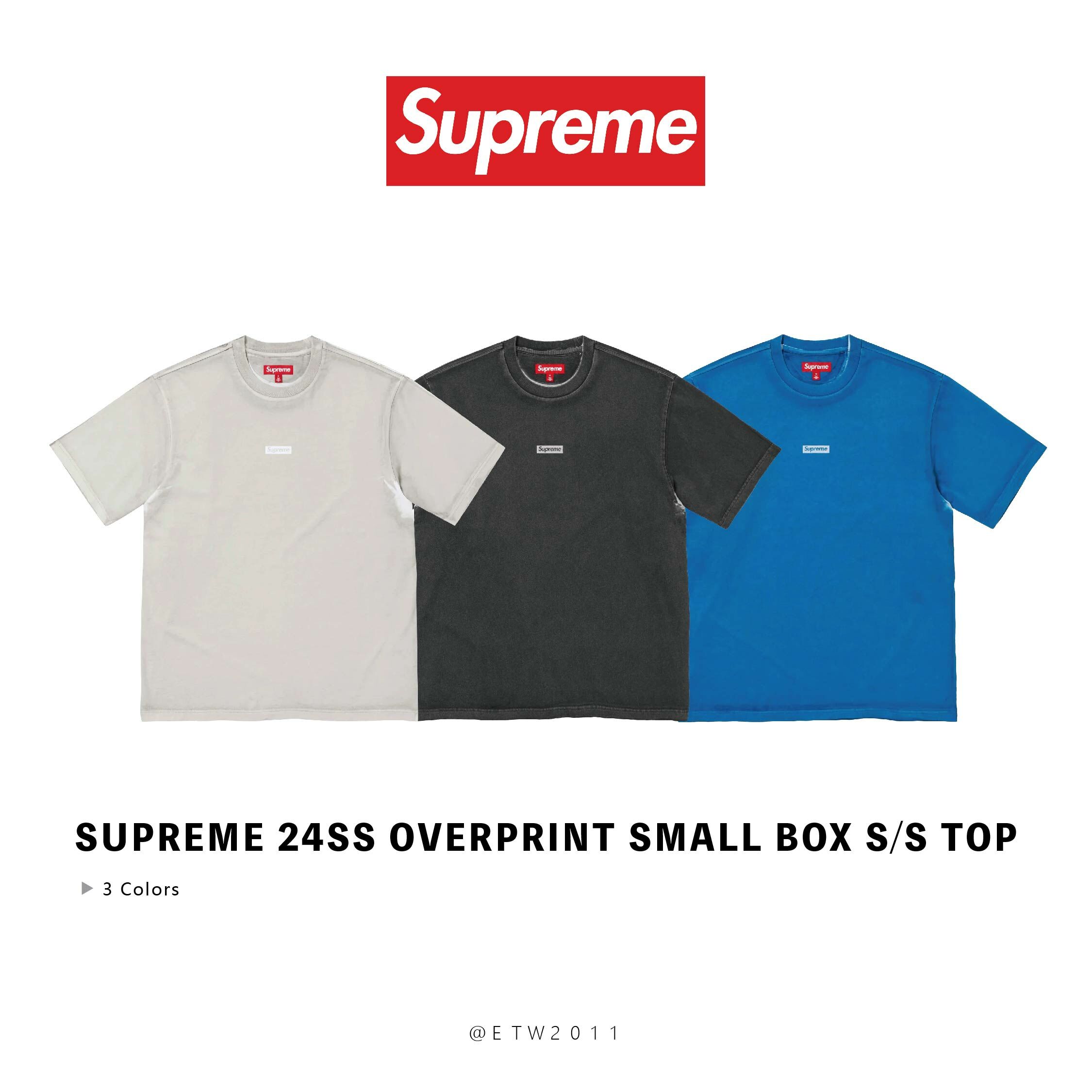 【Supreme】Overprint Small Box S/S Top★Black★24SS★ Supreme Overprint Small Box S S Top (SS24) - $88