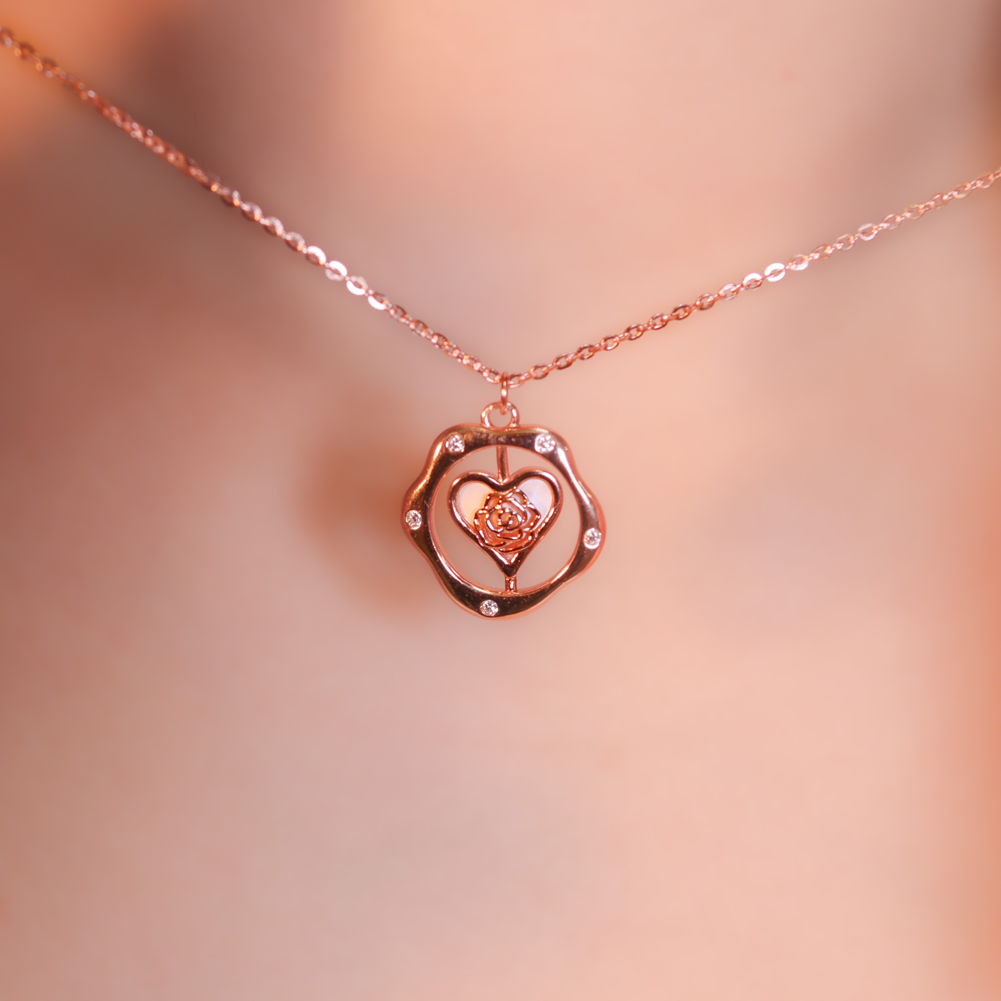 | 925 Silver・White Gold・Rose Gold | Rose Confession Necklace（Silver / Rose Gold) | NE1157 |
