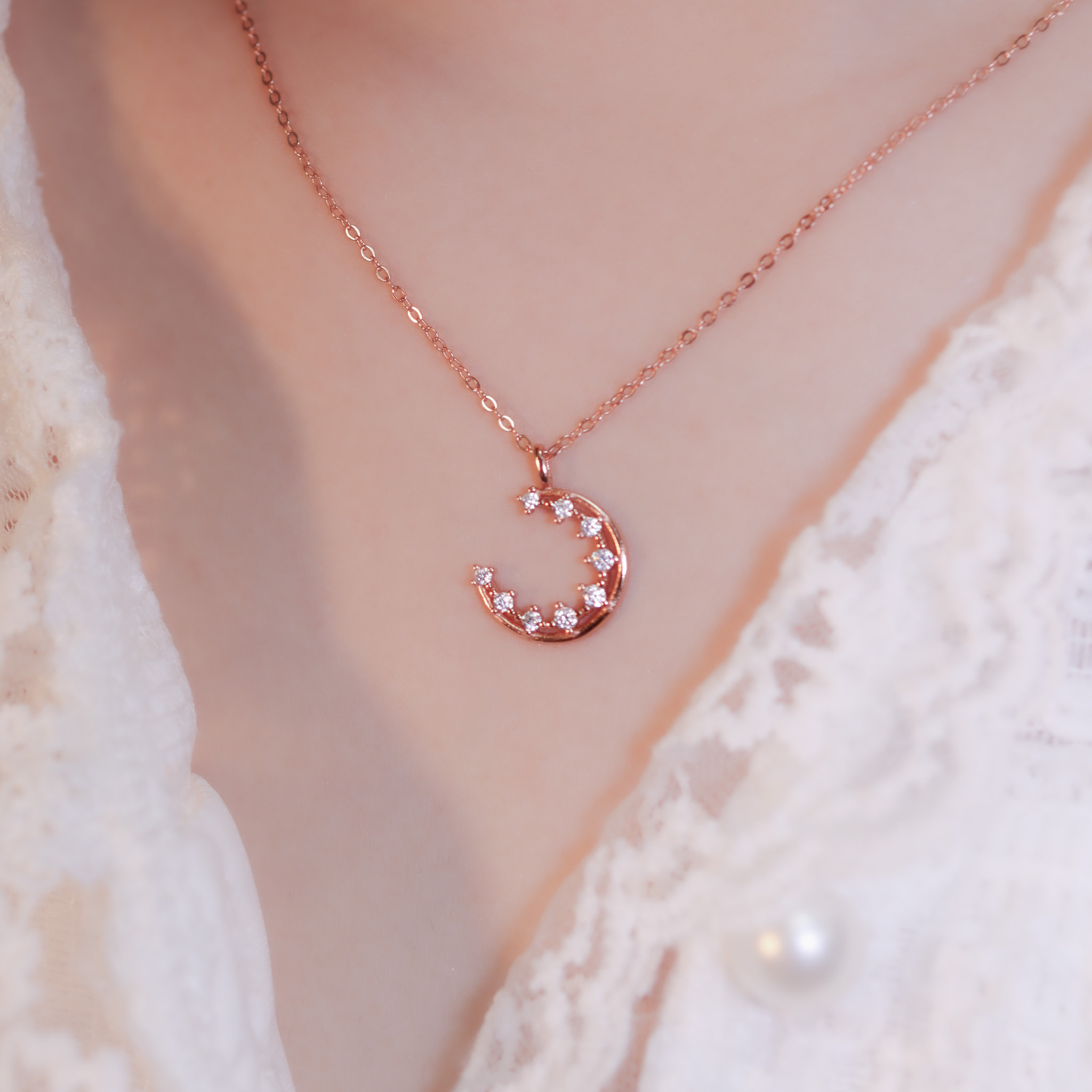 | 925 Silver・Rose Gold | Party Of Galaxy Necklace | NE1163 |