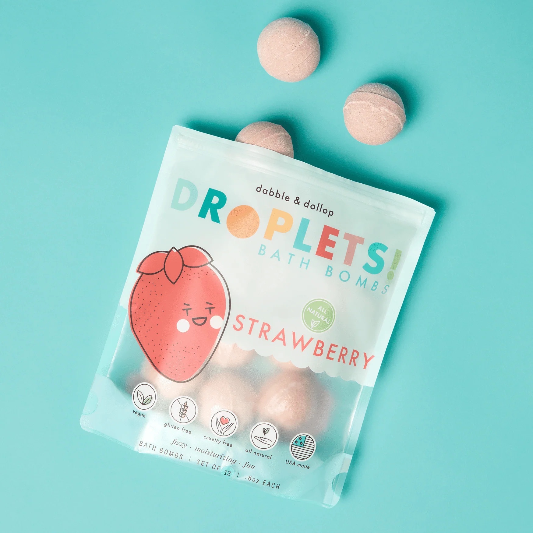 Dabble & Dollop - 泡澡球12入 - 草莓