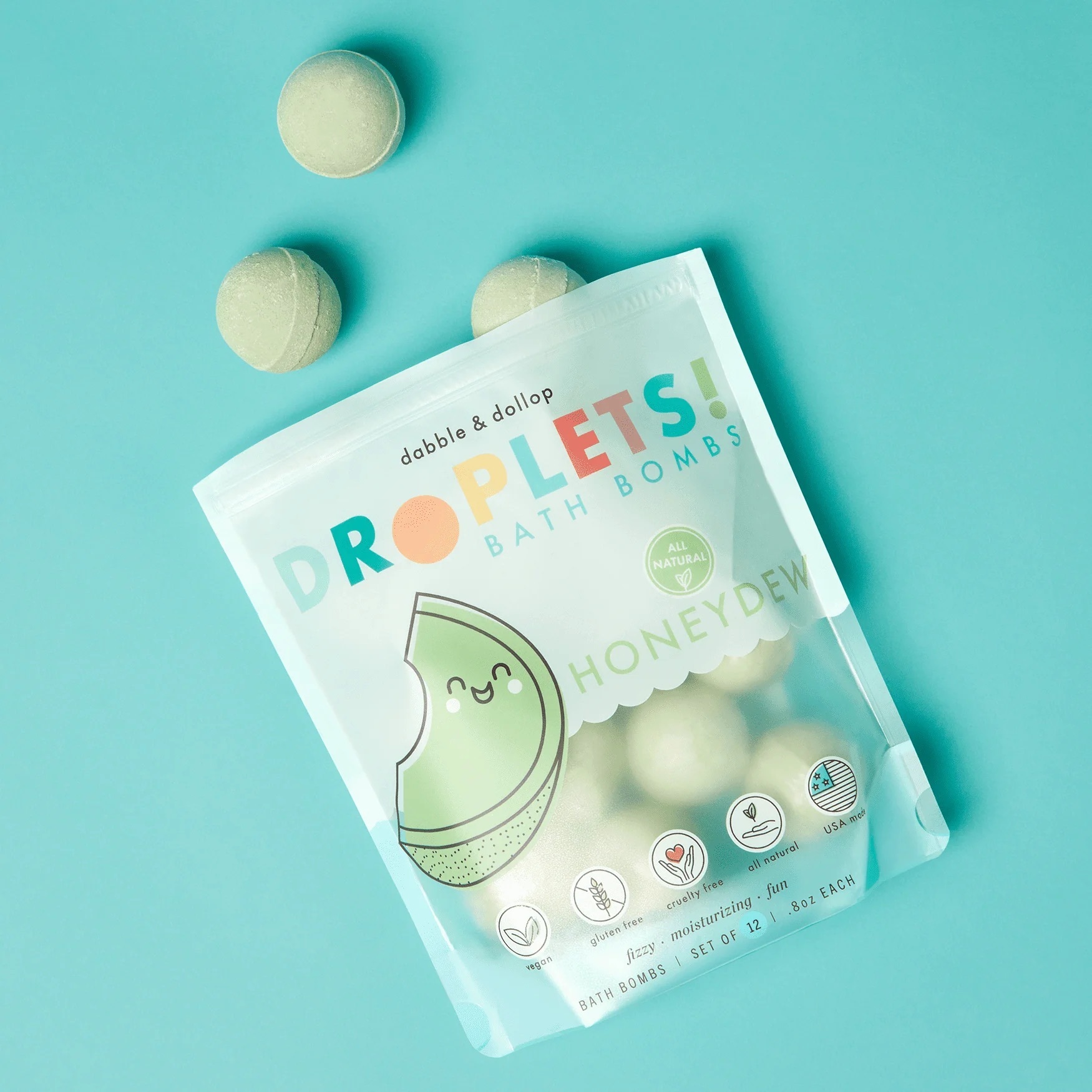 Dabble & Dollop - 泡澡球12入 - 哈密瓜