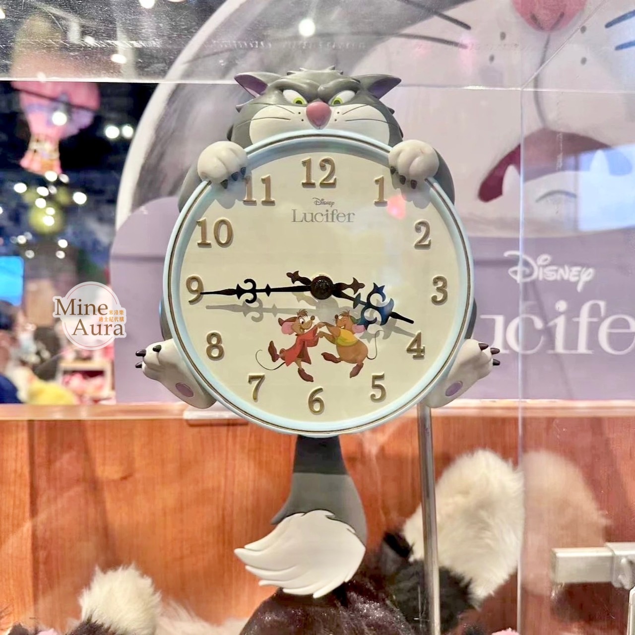 (現貨) 貓咪絨絨系列 路西法 魯斯佛 Lucife 壞貓咪 掛鐘 擺鐘 擺飾品 -上海迪士尼商店