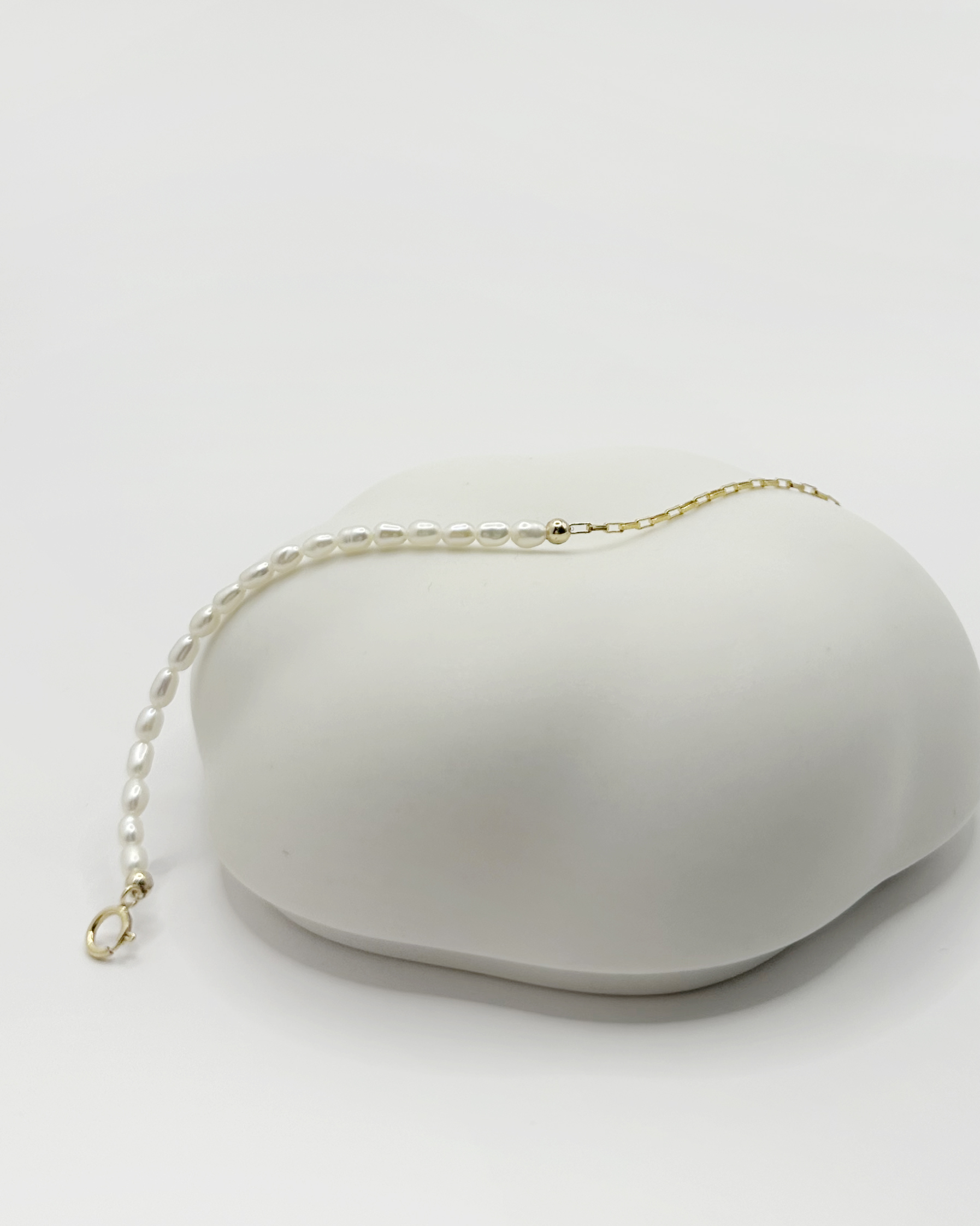 Charlotte | 米粒珍珠雙拼金鍊 14K包金