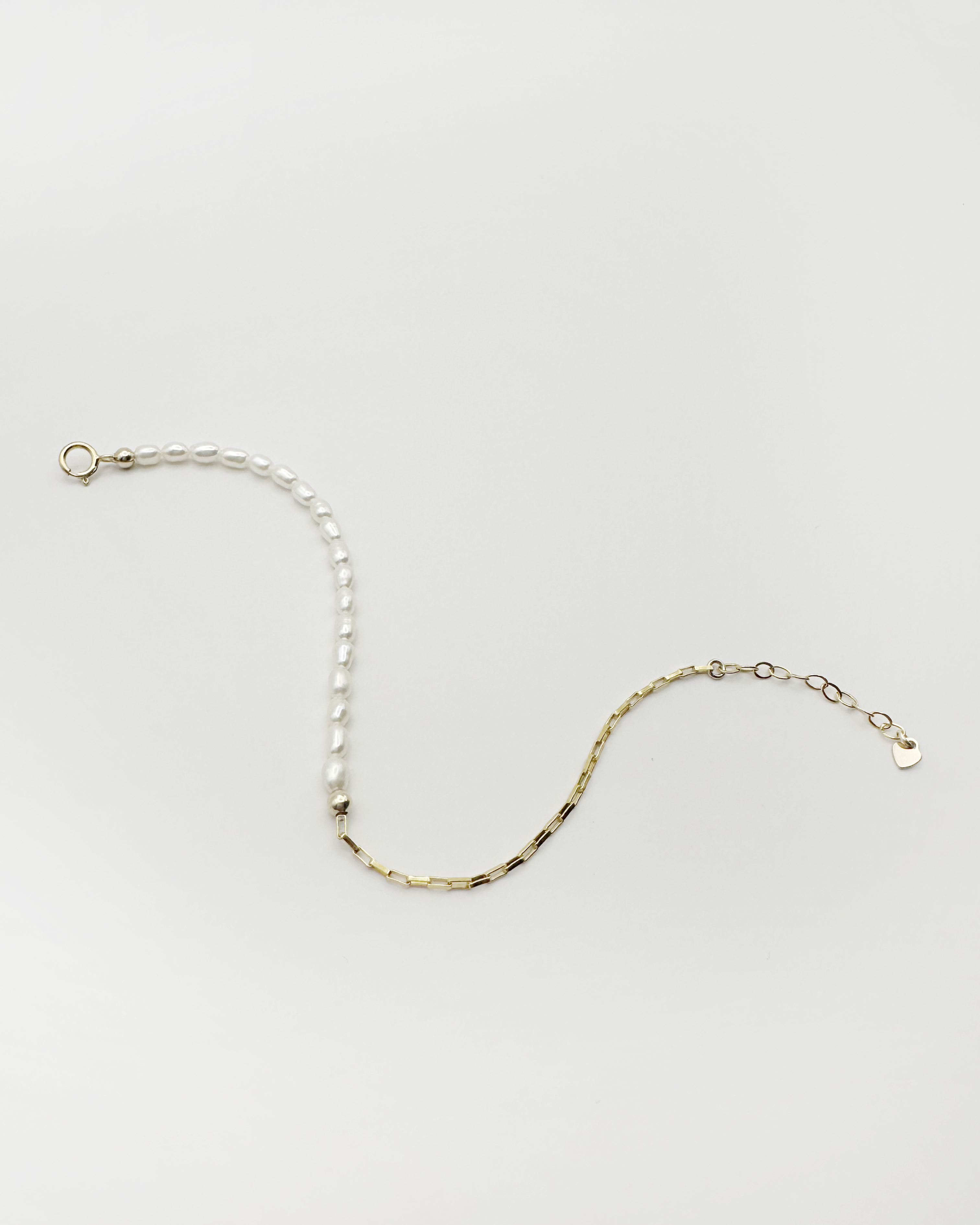 Charlotte | 米粒珍珠雙拼金鍊 14K包金