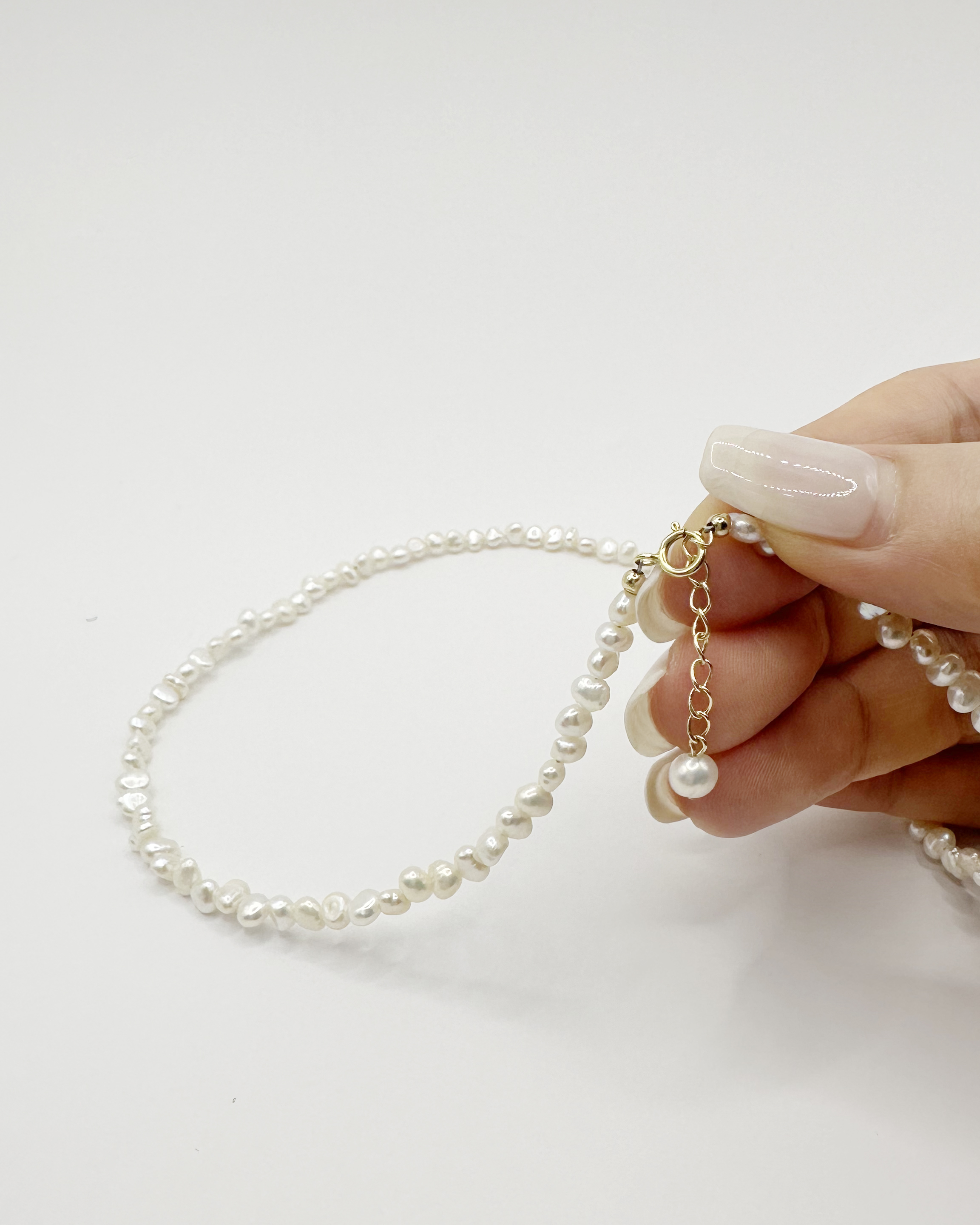 Aura | 紋理珍珠項鍊 14K包金