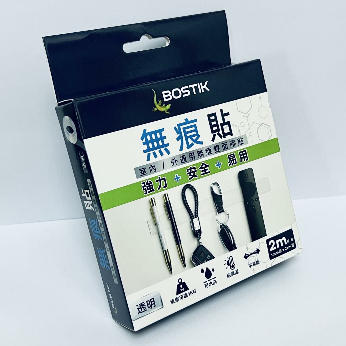  Bostik® 強力透明無痕雙面膠貼, 1毫米 x 2厘米 x 2米《香港行貨》