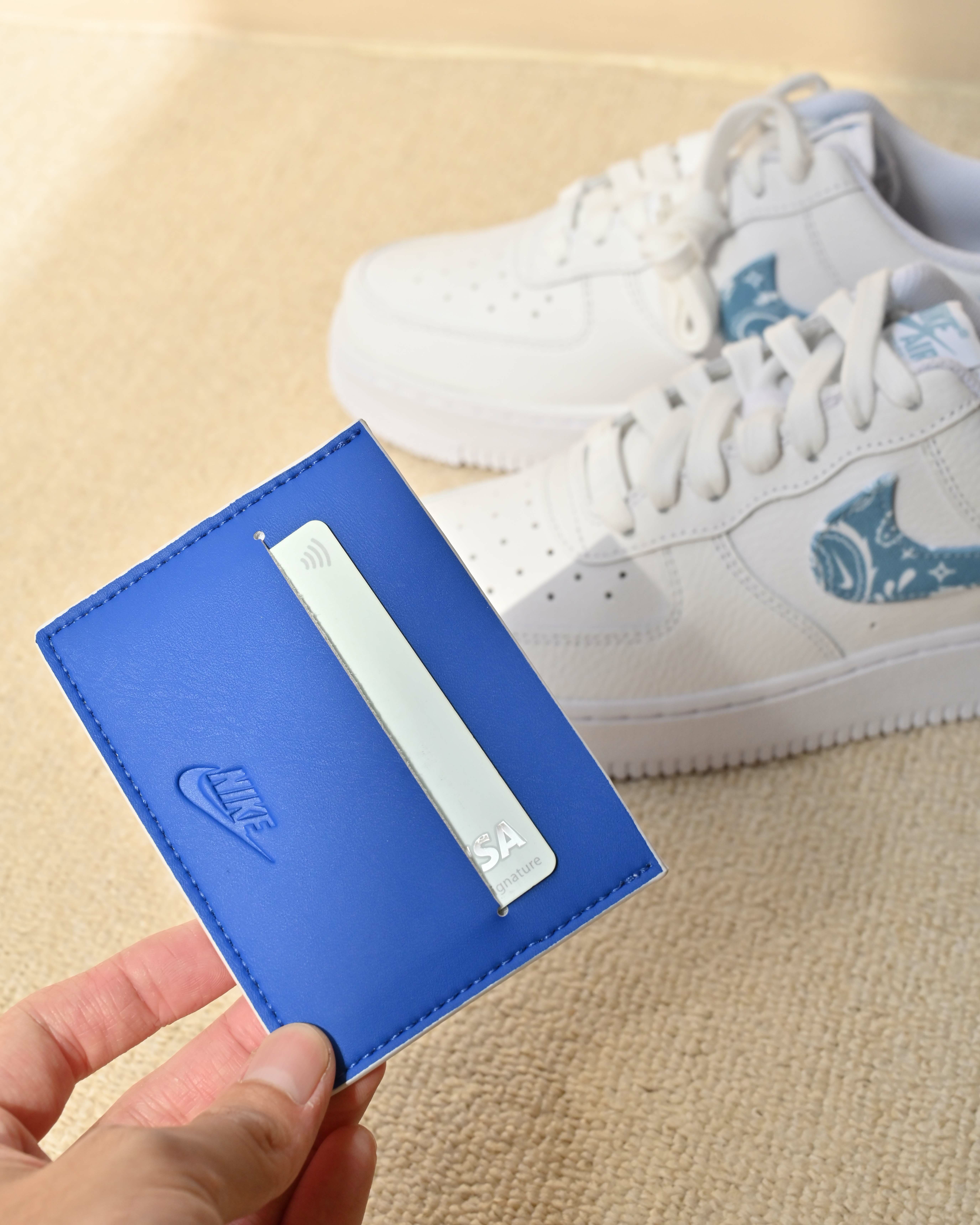 【現貨】NIKE ICON AIR FORCE 1 藍白卡夾 N1009738151OS