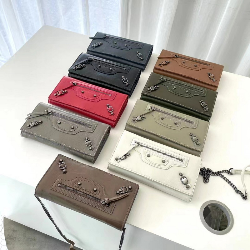 油蠟牛皮鉚釘機車包長夾/WOC(多色)