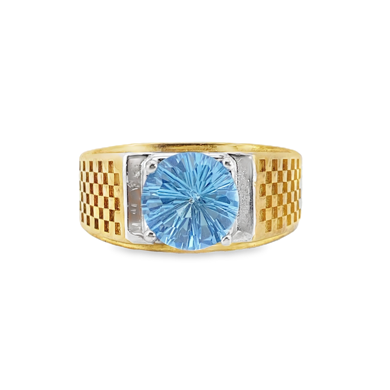 M18天空藍托帕石男戒