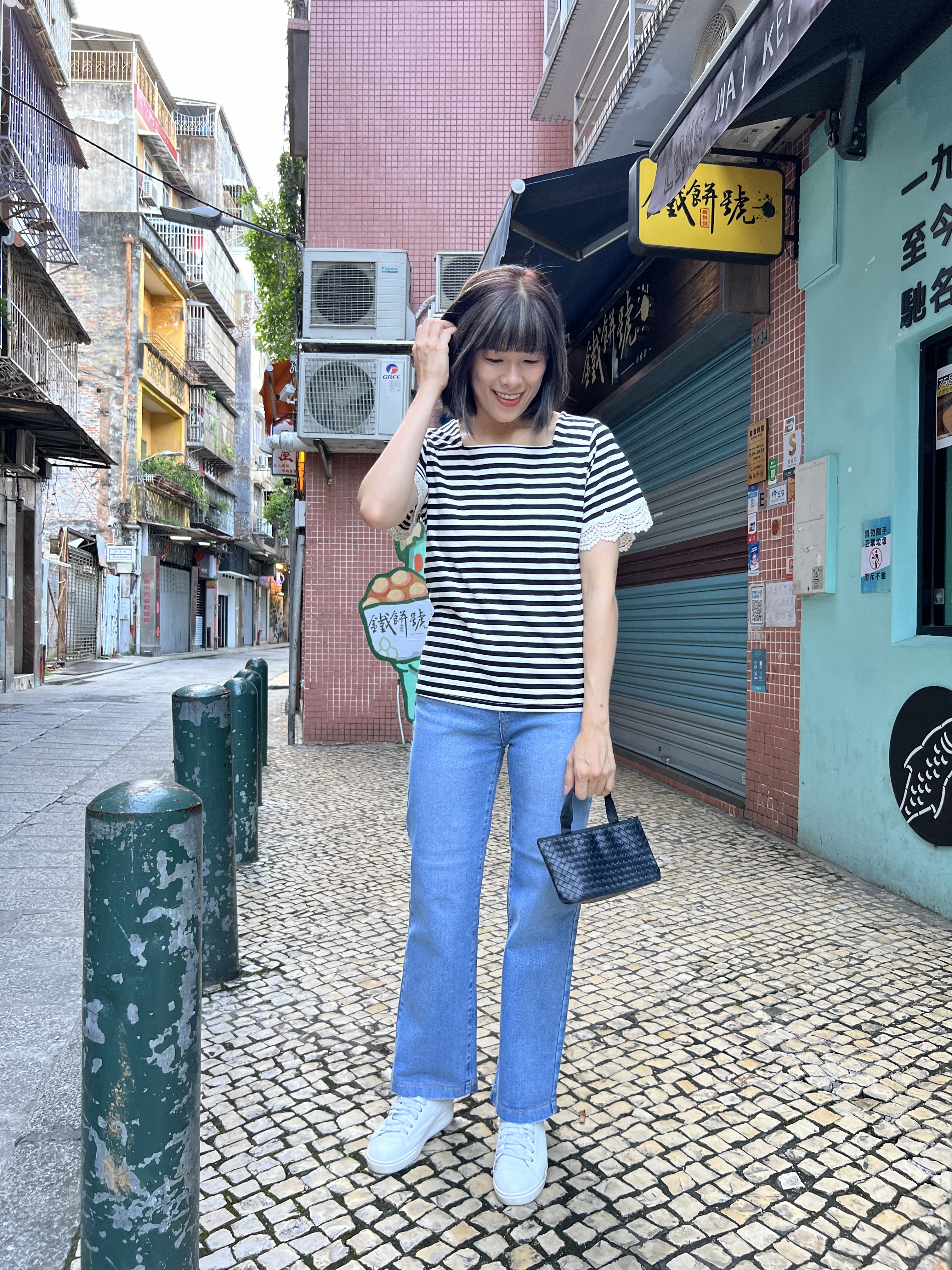 正韓定番編織小手提外出包 (黑)