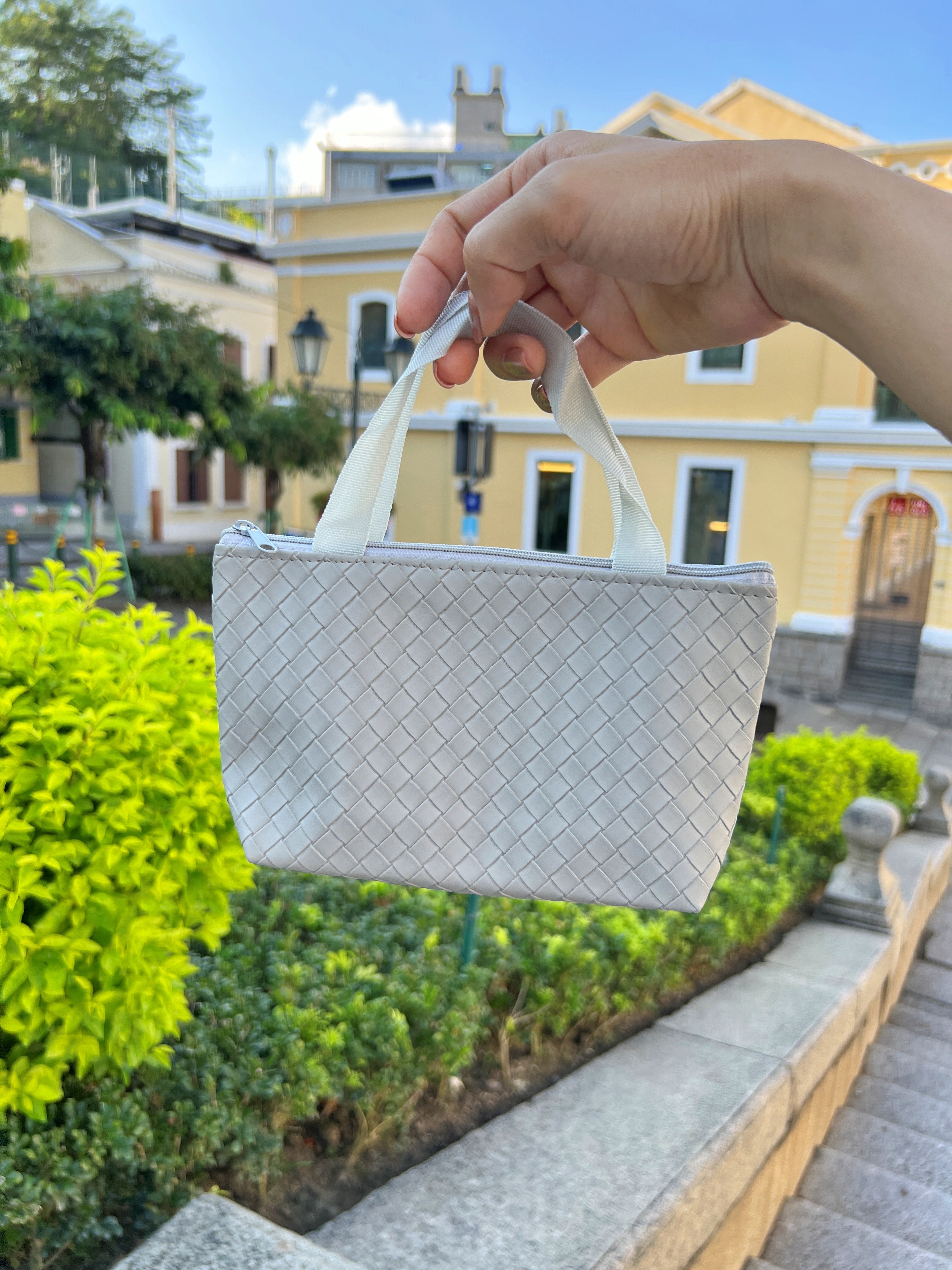 正韓定番編織小手提外出包 (灰)