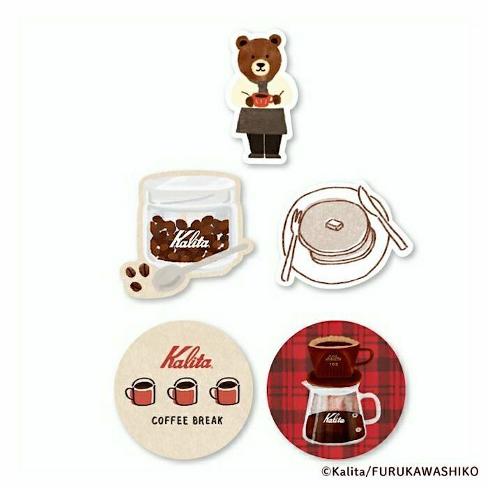 [Limited] Furukawashiko x Kalita Washi Sticker Pack－After Lunch (Japanese Stationery Brand)