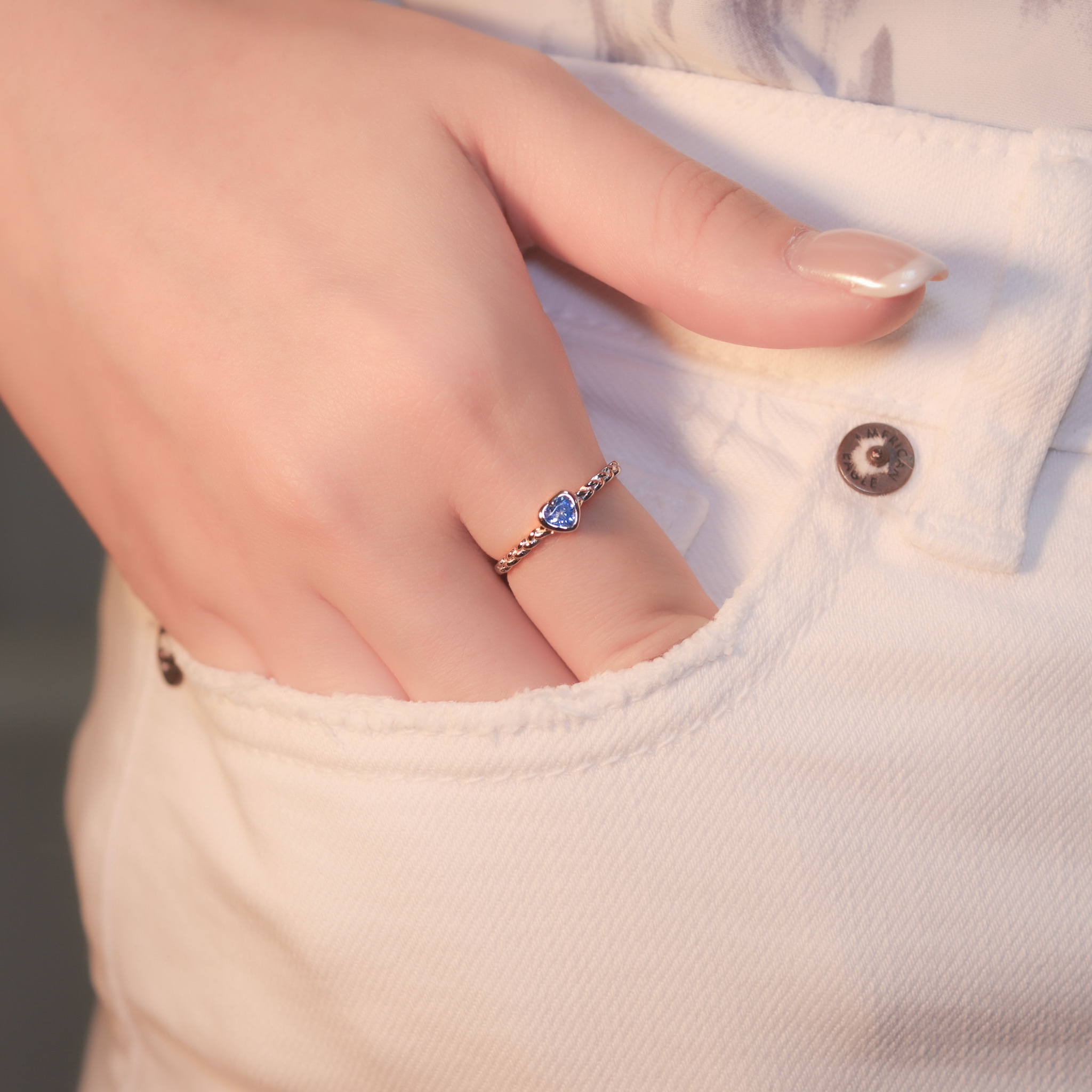 | 925 Silver | Blue Love Ring | RI0695 |