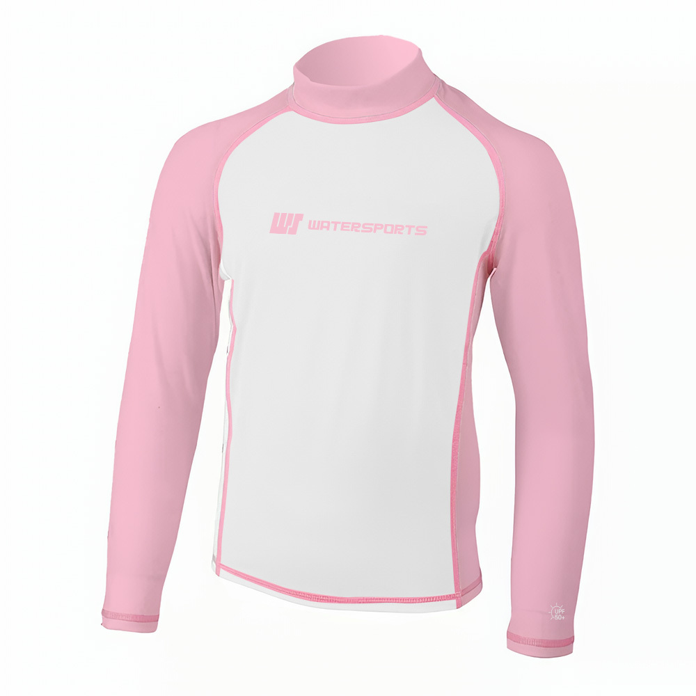 兒童 ESSENTIAL 游泳防曬上衣 UPF50+ - 白/粉紅