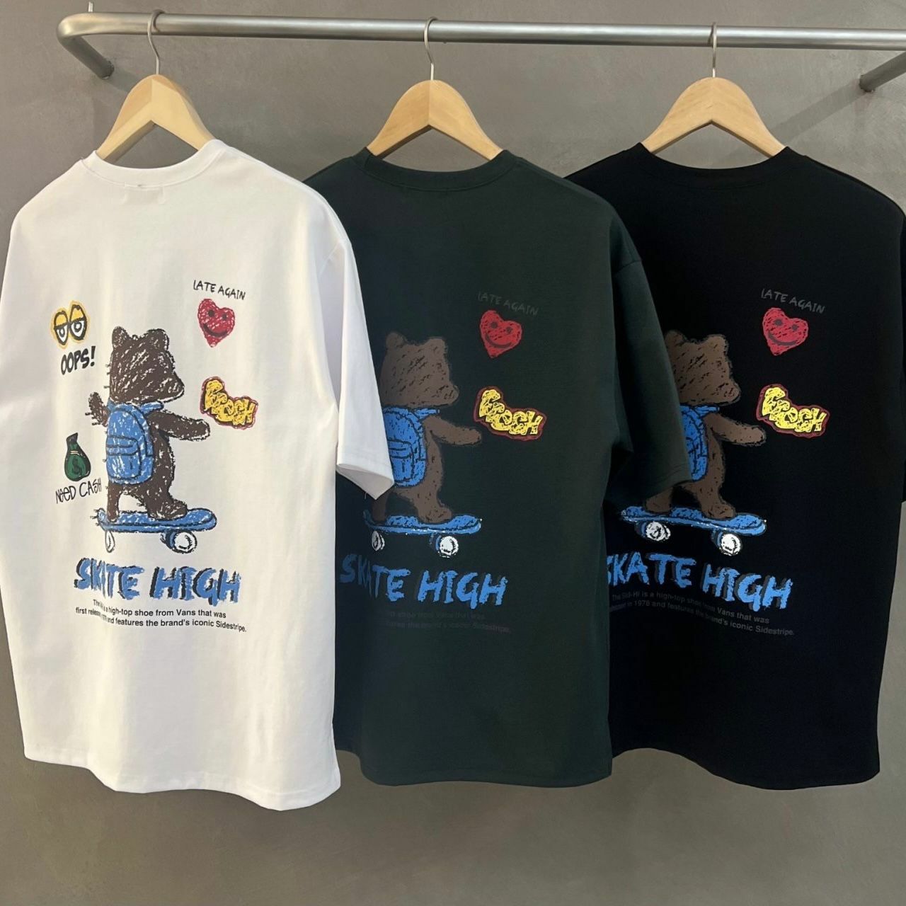 熊仔圖案英文字短袖Tee BARON-088T