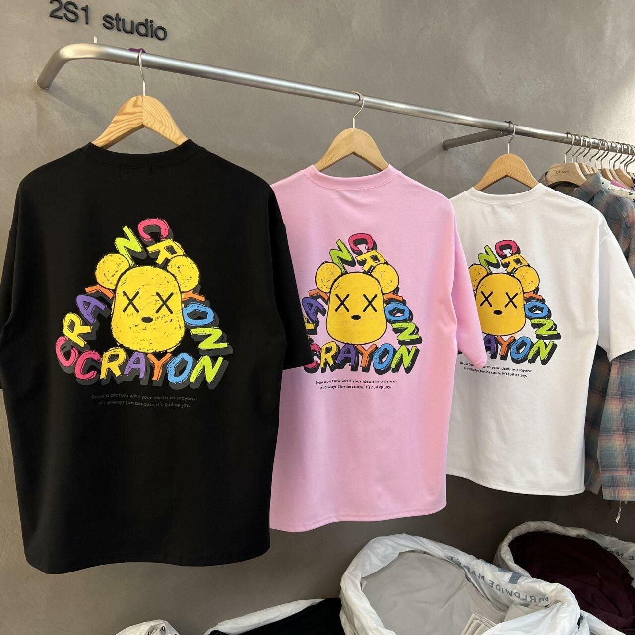 熊仔圖案英文字短袖Tee BARON-092T