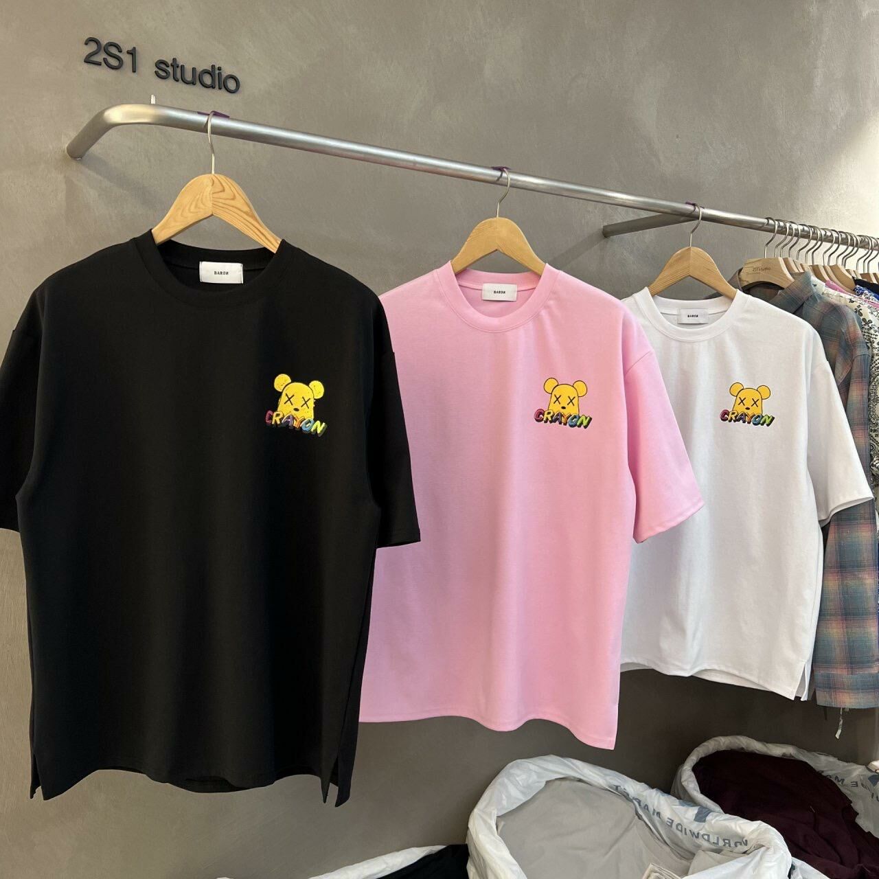 熊仔圖案英文字短袖Tee BARON-092T