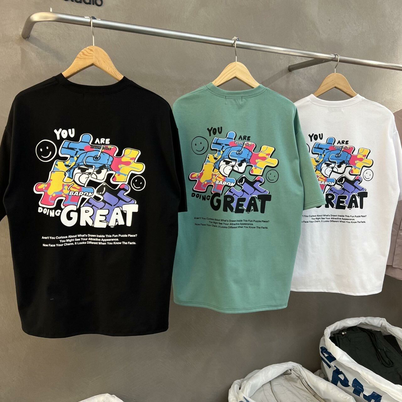 英文字圖案短袖Tee BARON-093T