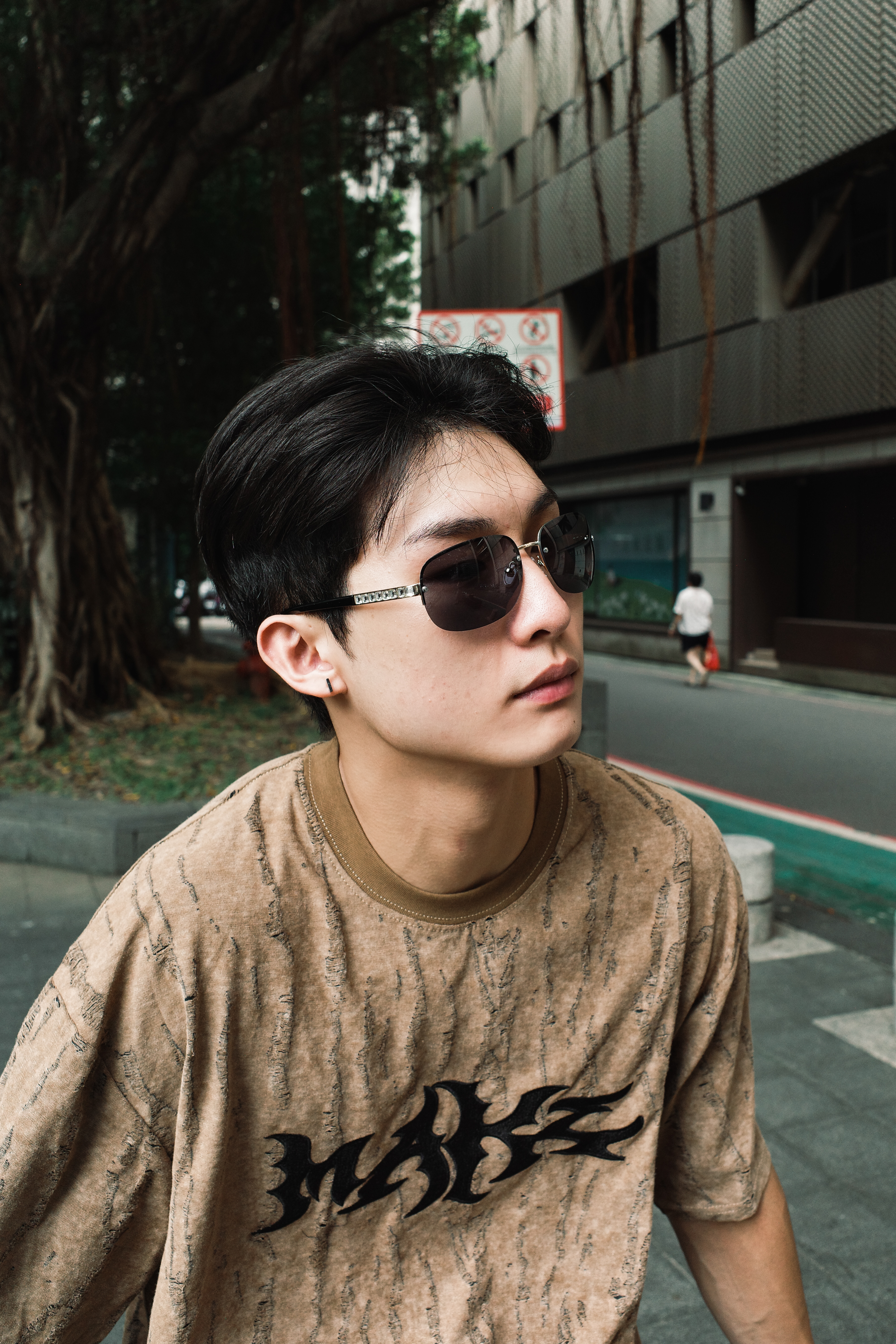 『Always_Good』無框 橢圓鏡片 鑲鑽 墨鏡 太陽眼鏡