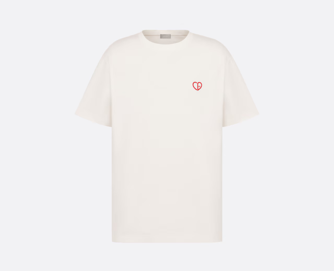 DIOR heart Tシャツ 白T Dior CD heart relaxed fit T-shirt
