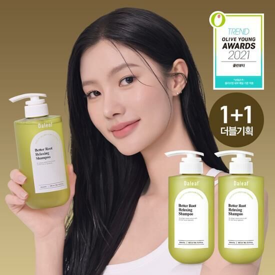 《Olive Young連線》Daleaf x cianmorall Chlorella Better Root Relaxing Shampoo 500ml 1+1