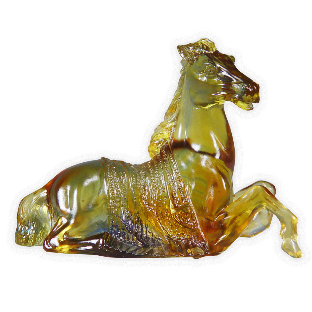 小歇臥馬琉璃擺飾｜穩中求進 鎮宅開運高檔禮贈