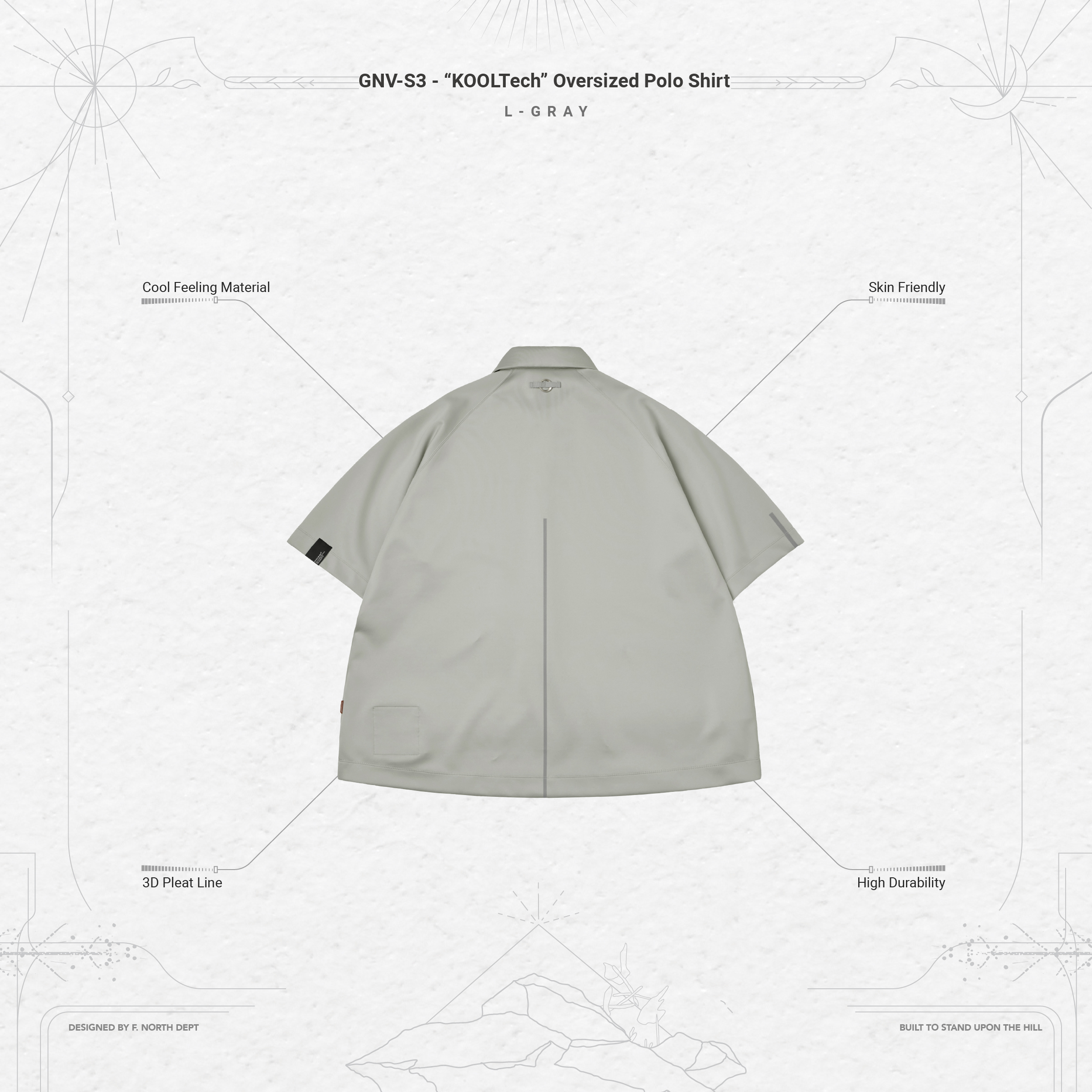 GNV-S3 - “KOOLTech” Oversized Polo Shirt - L-Gray