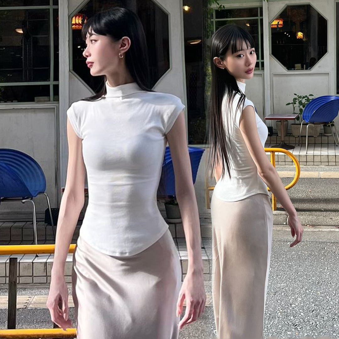 小高領沙漏剪裁上衣