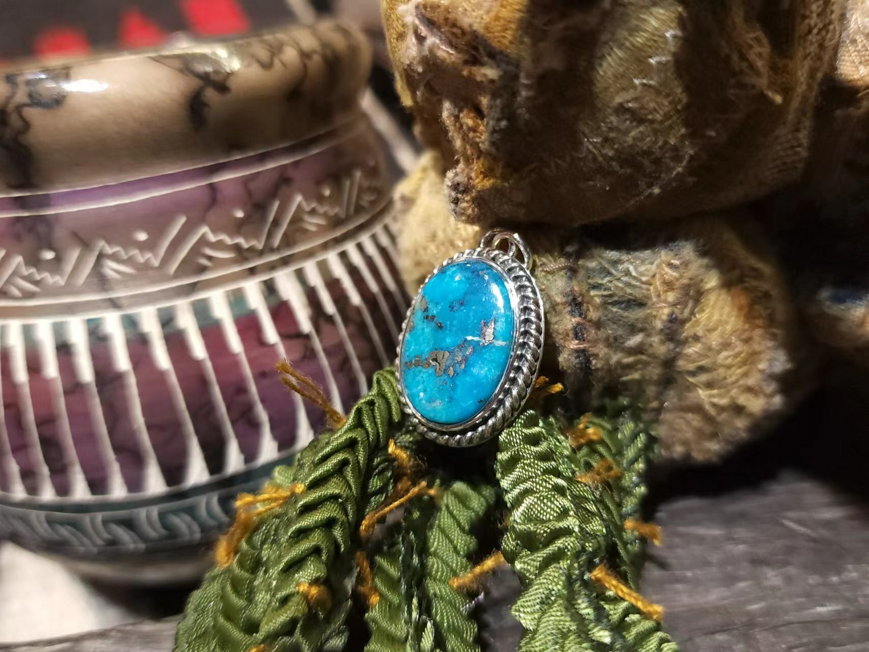 Black Venom Jewelry- Freedom & Prayer Nacozari 銀繩松石吊墜