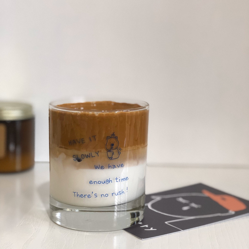 《4492》ins 韓風可愛塗鴉玻璃杯 300ml