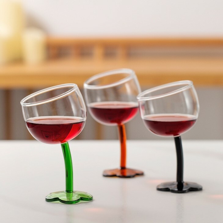 《4493》復古花朵高腳杯 250ml