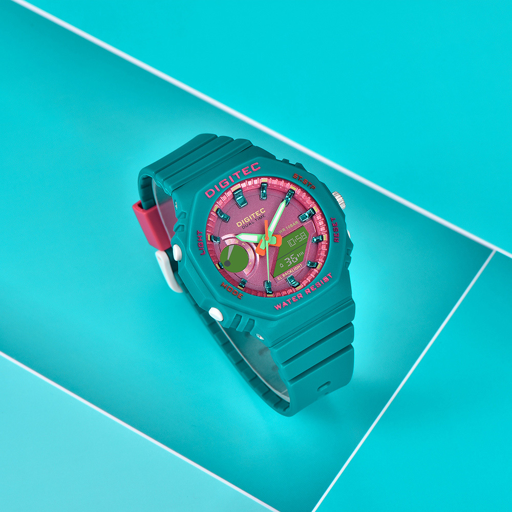 【DIGITEC 數碼科技】MDA-3119T 休閒 運動 繽紛 雙顯 鬧鈴 日期星期顯示 螢光指針 電子錶