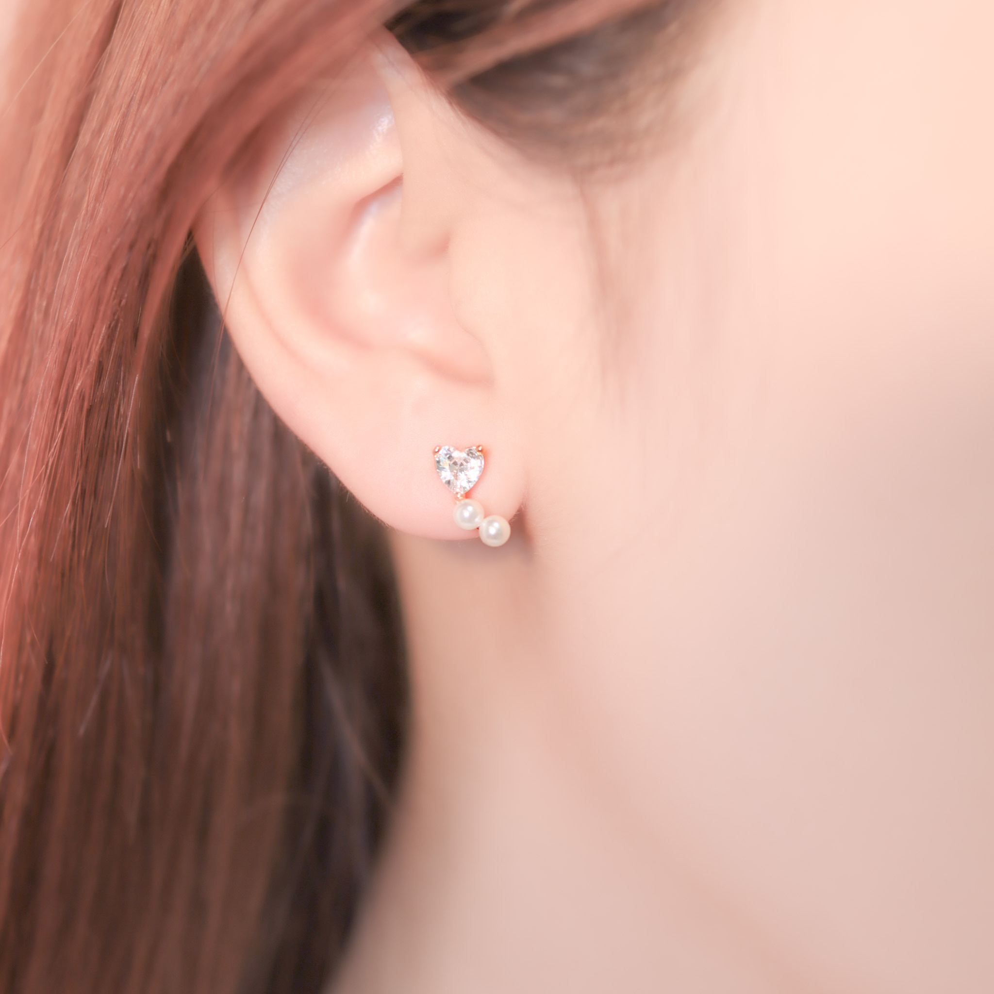| 999 Silver・White Gold・Rose Gold・Pearl | Love Drops Earrings（Silver / Rose Gold） | EA0786 |