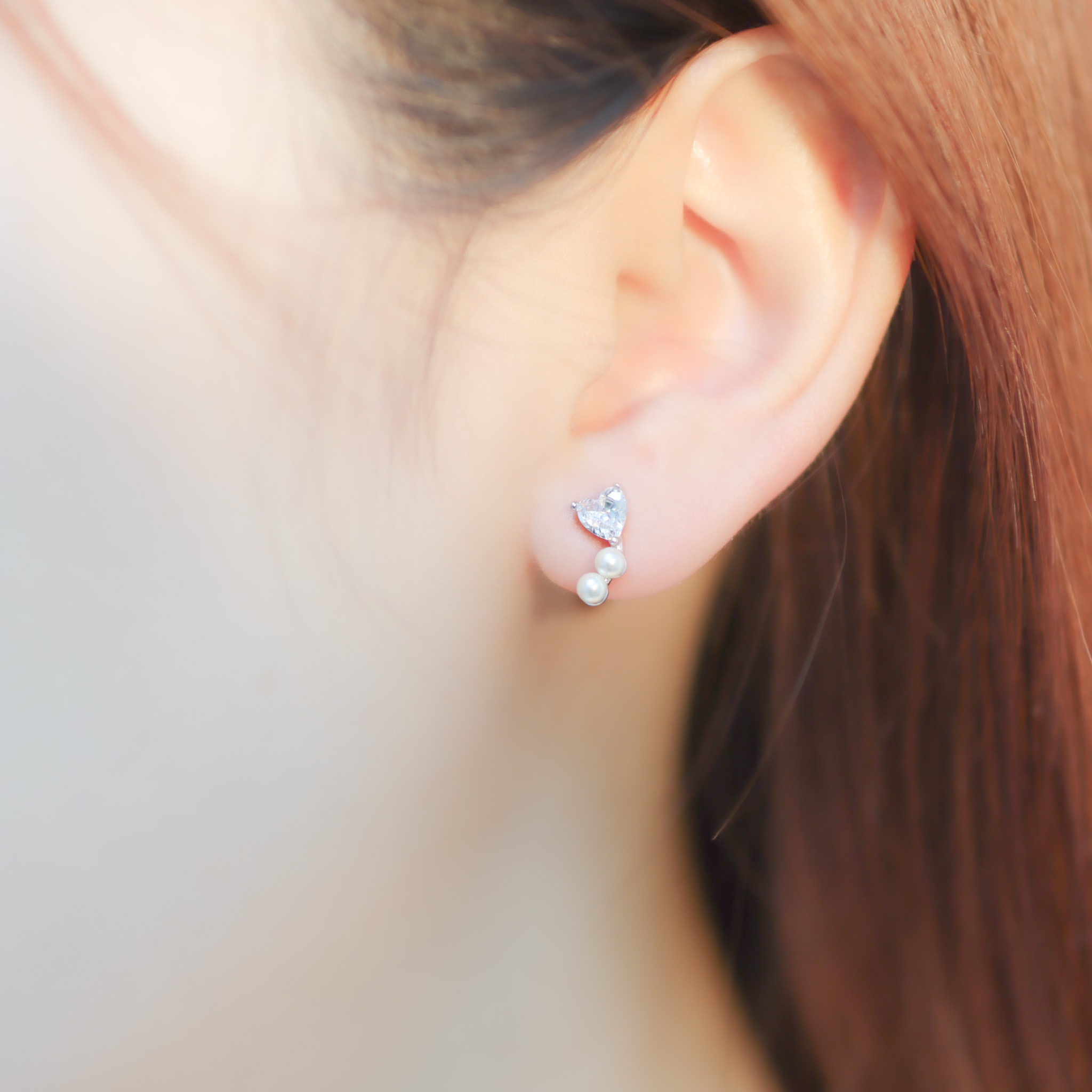 | 999 Silver・White Gold・Rose Gold・Pearl | Love Drops Earrings（Silver / Rose Gold） | EA0786 |