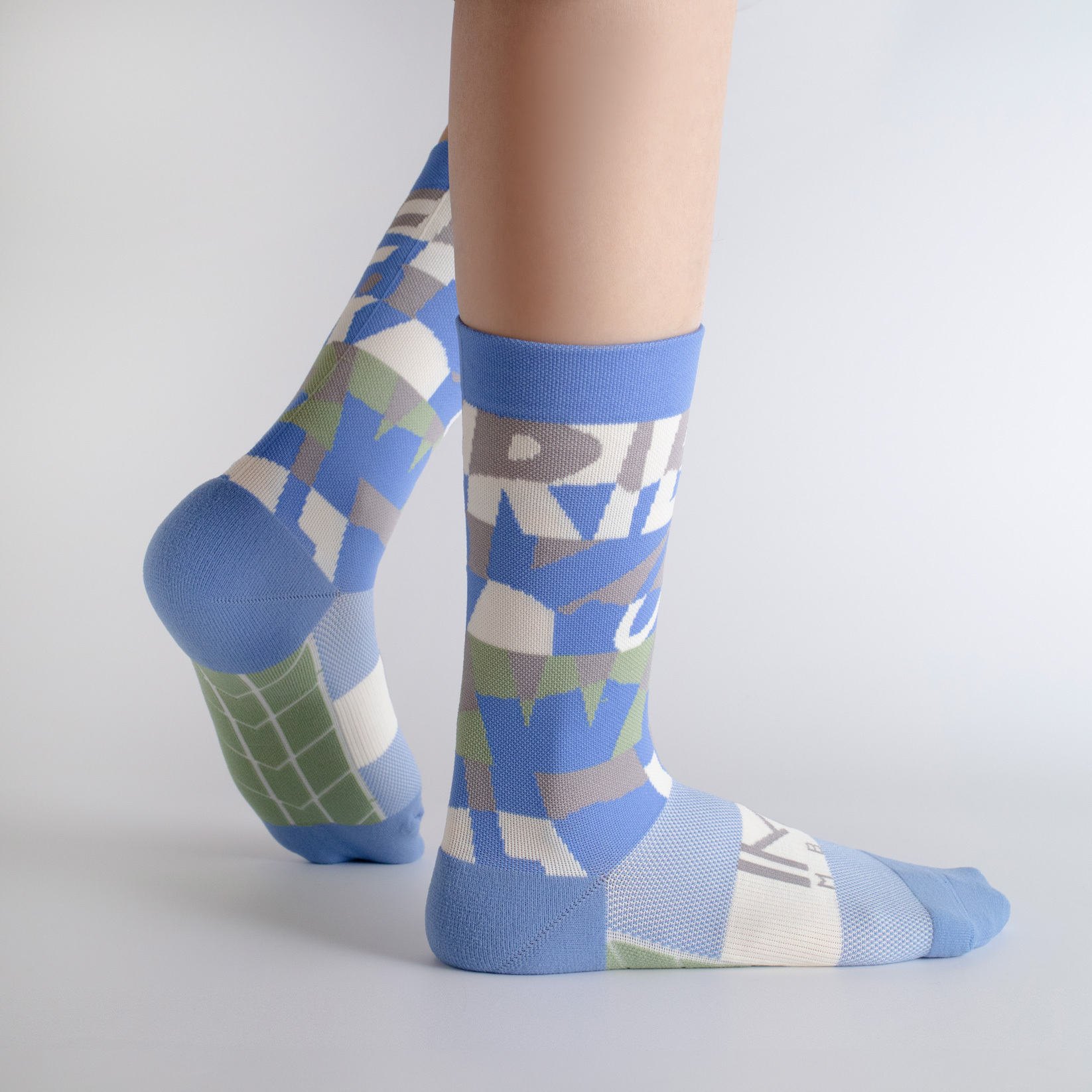 藍解放你的狂野｜經典設計師款．壓力3/4襪