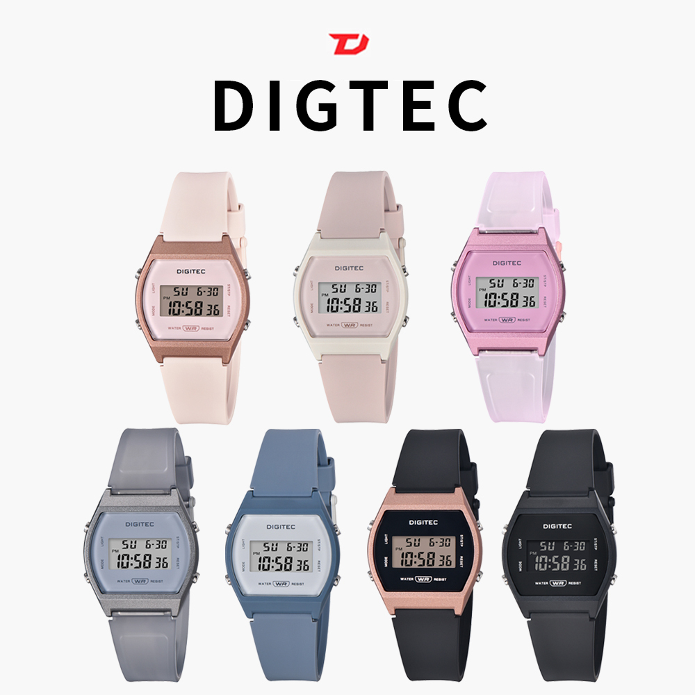 【DIGITEC 數碼科技】MDG-6062T 酒桶型 復古 電子 運動 休閒 日期星期顯示 日本機芯 手錶