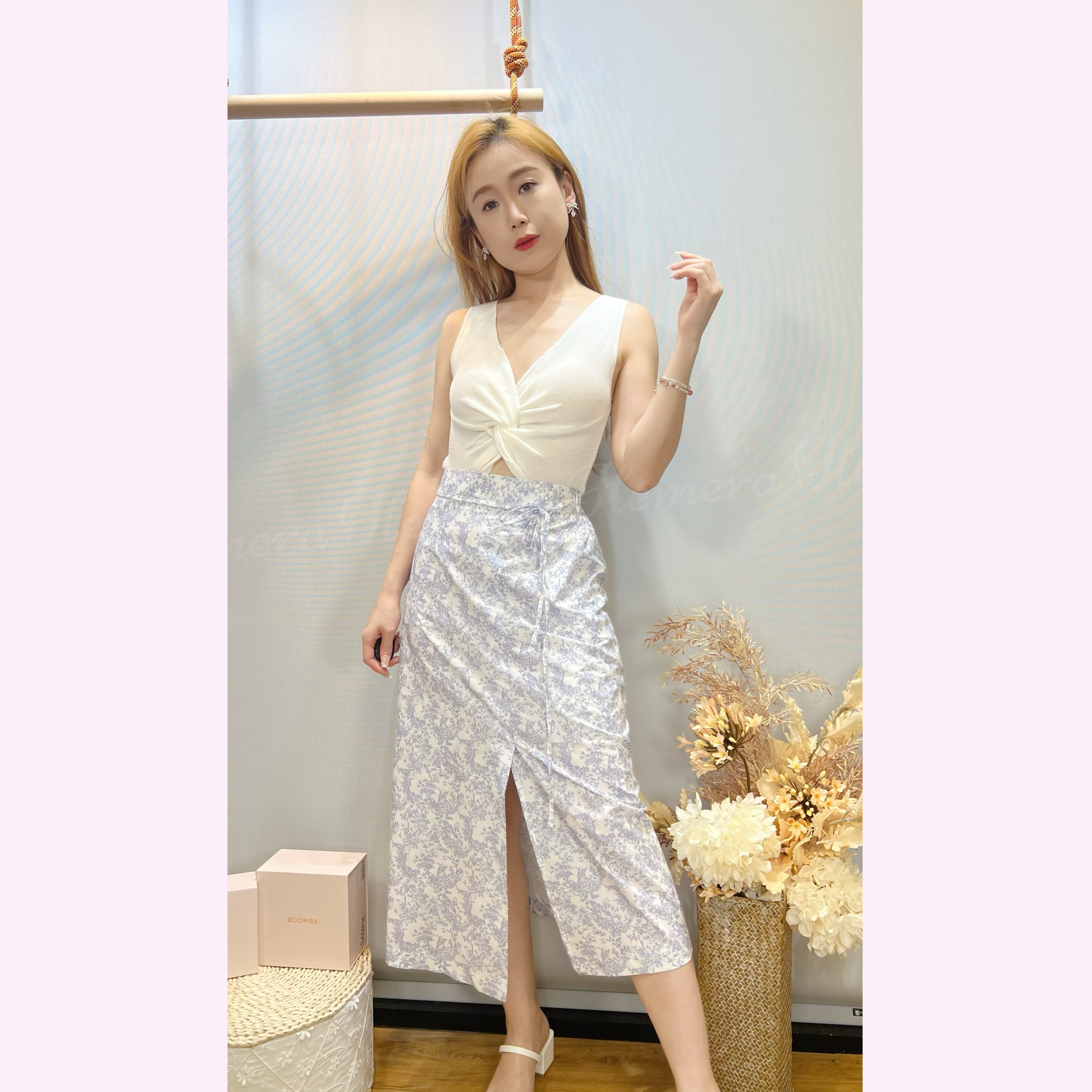 TP24S0720 法式扭結顯瘦上身