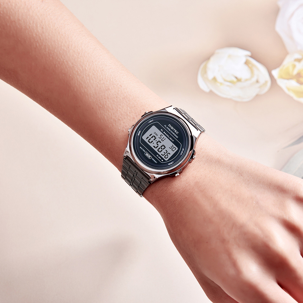 【DIGITEC 數碼科技】MDG-6063R 休閒 不鏽鋼 多功能 防水 電子 手錶