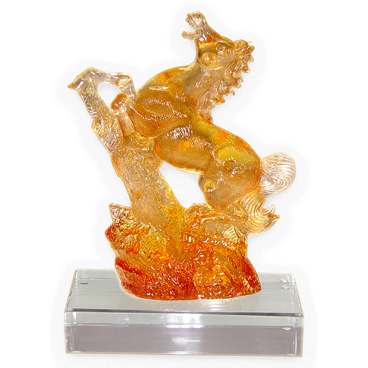 鹿港窯禮品館│琉璃 馬 擺飾 追天 桌面工藝品 開業開市禮品 辦公室裝飾品