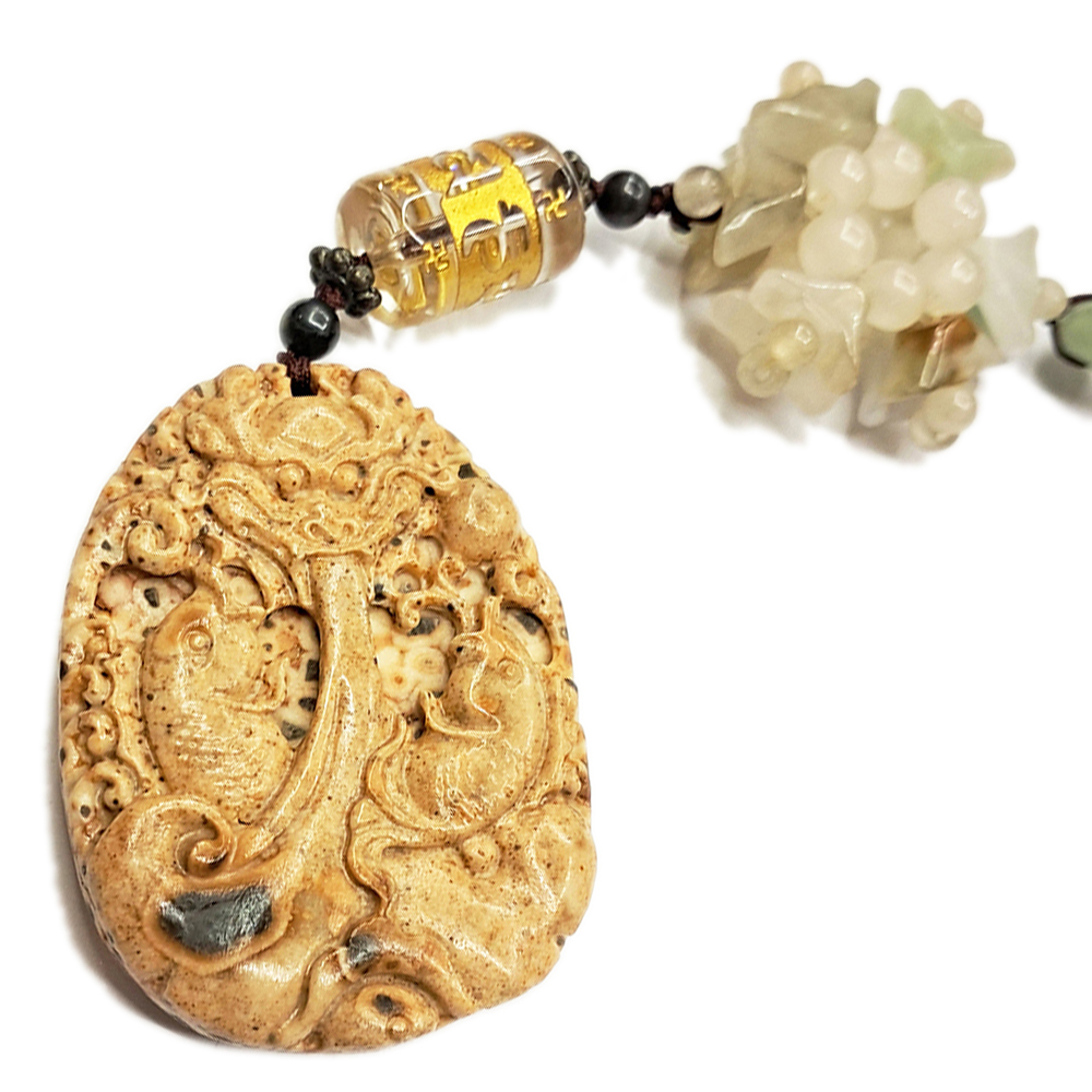 雙魚祥龍{龍宮舍利}&玉掛飾【十方】120994